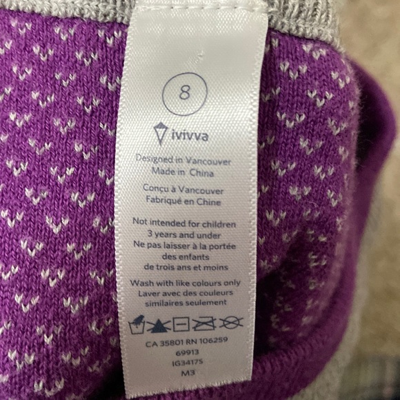 Ivivva Grey & Purple Lightweight Knit Sweater - Picture 7 of 7